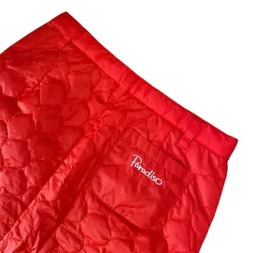 새상품급 Paradiso 오렌지 퀼팅 스커트 골프 미니 기장 방한