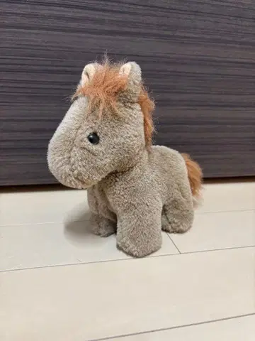 브라운 말 봉제 인형 십이지신 말 전체 길이 17cm