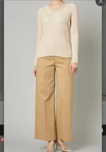 새상품급 theory luxe SUZANNE COTTON 리브 니트 V넥