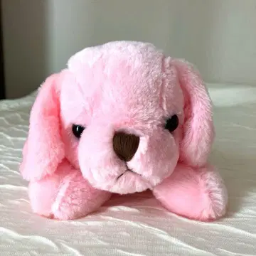 핑크 리본 포함 봉제 인형