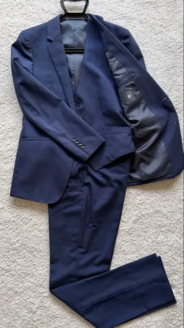 3피스 SUIT SELECT 수트 윈도우페인 네이비 S