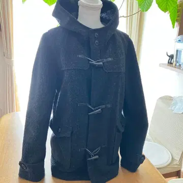 남성용 더플 코트 그레이 울 혼방 통학 출퇴근