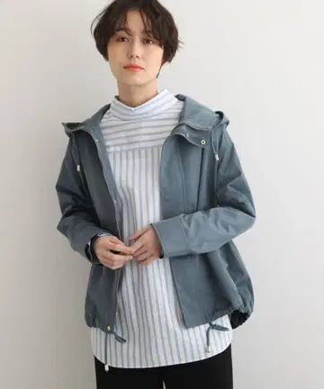 인디비 마운틴 후드티 자켓 블루종 코트 블루 그레이