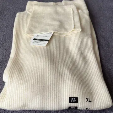 XL 아이보리 메리노울 리브 스웨터 택 포함 미사용 새상품