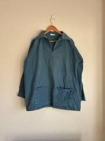 빈티지 영국제 코튼 스모크 피셔맨 셔츠 빈티지