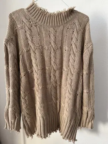 SLY 케이블 짜임 니트 베이지