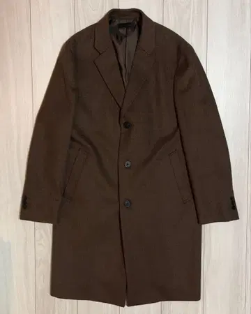 [ 새상품급 ] UNIQLO 캐시미어 체스터 코트 브라운 체크 무늬