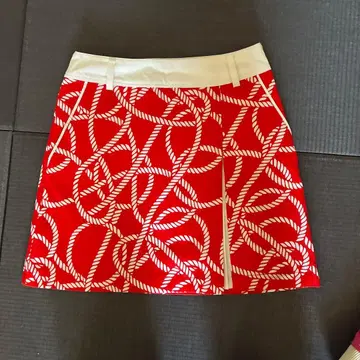 Callaway 빨흰 로프 패턴 플리츠 스커트 S