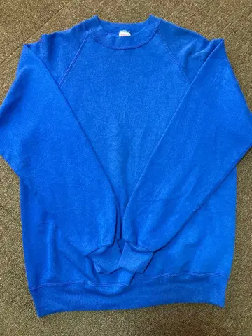 80's 맨투맨 무지 블루 빈티지 L 미국제