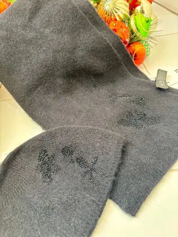 블랙 ZARA 울 머플러와 모자 세트 자라