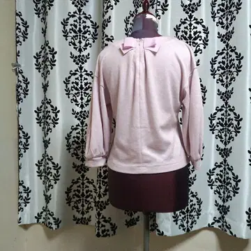 리본 포함 핑크 7부 소매 상의 엠즈 그레이시