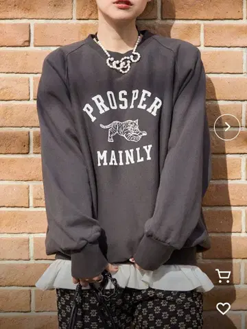 프릭스스토어 트러스웨트 로고 맨투맨 차콜 그레이