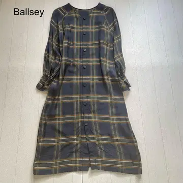 Ballsey 실크 100% 체크 원피스 36