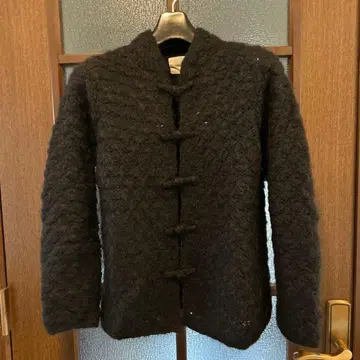 블랙 모헤어 계열 긴팔 가디건