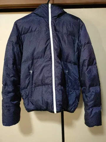 글로벌 워크 GLOBAL WORK 다운 자켓 파랑 물방울 패턴