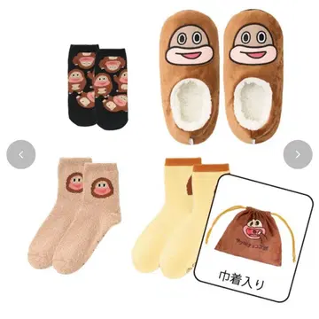 사쿠야마 초코지로 복조리 포함 룸슈즈 양말 3종 세트 [미사용 새상품]