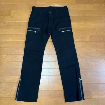 BACKLASH 블랙 워크 팬츠 지퍼 포켓 부착