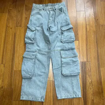 (ZARA) 라이트 블루 데님 카고 팬츠