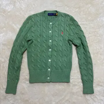 미착용 케이블 니트 코튼 가디건 XS