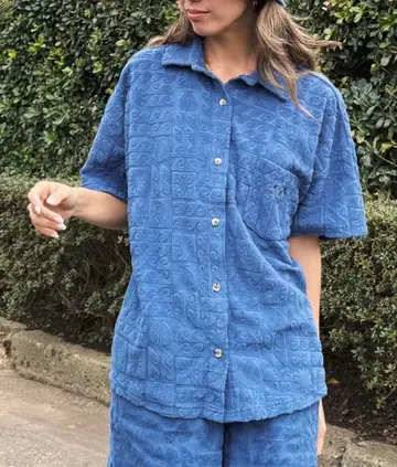 roxy 파이 원단 반팔 셔츠