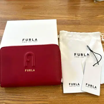 [ 미사용품 ] FURLA 접이식 지갑 레드