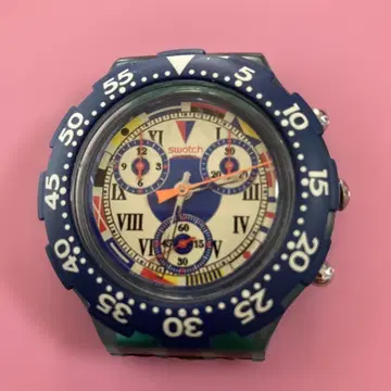 정크 Swatch 네이비 손목시계 다기능