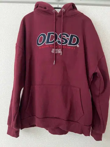ODSD 버건디 후드 부착 후드티 L