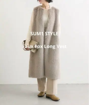 24AW 이아파피요네 스미스타일 페이크 폭스 롱 베스트