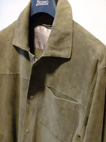[ Herno 헬노 ] 올리브 스웨이드 셔츠 자켓 ( 정가 25만 엔 )