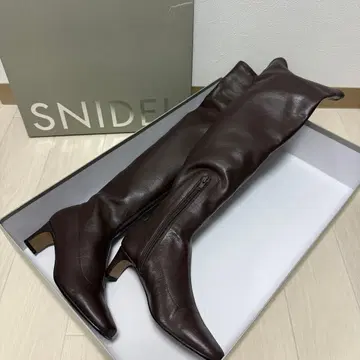 SNIDEL 다크 브라운 롱 부츠