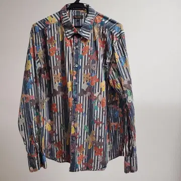 Paul Smith 꽃무늬 스트라이프 긴팔 셔츠 L