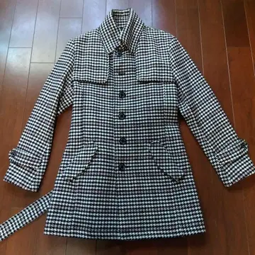 모르간옴므 트렌치코트 사이즈 S 하운드투스 체크 윈드펜