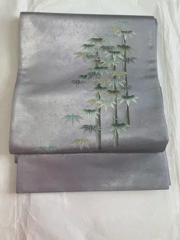 후쿠로 오비 캐주얼 오비 손글씨 모티브 대나무 태고 패턴