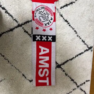 Ajax 축구 머플러 빨흰 AMSTERDAM