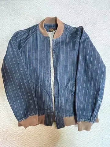 데님 스트라이프 점퍼