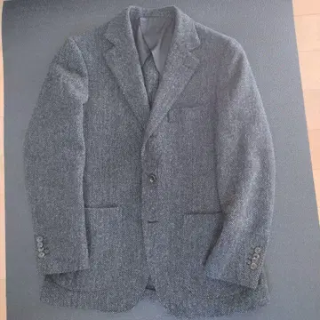 MOON 헤링본 트위드 자켓 그레이