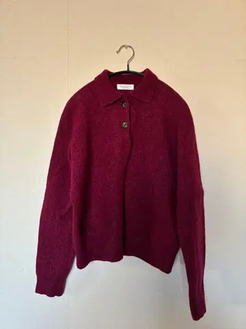 BEAUTY&YOUTH 긴팔 폴로 니트 버건디 보르도