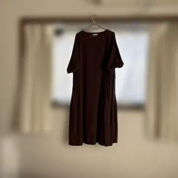 브라운 티셔츠 원피스 긴팔