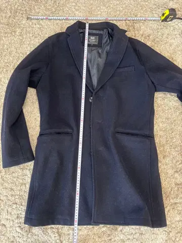 BEAMS HEART 네이비 체스터 코트 L