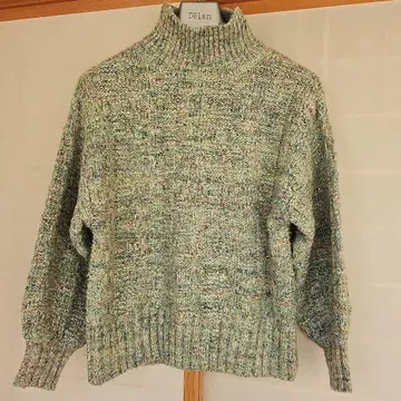 드로와트 로트레아몽 터틀넥 니트 그린 계열 믹스 컬러