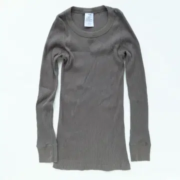 HYKE 그레이 긴팔 리브 T셔츠 코튼