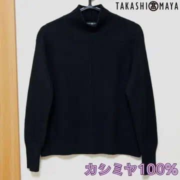 TAKASHI@MAYA 캐시미어 100% 터틀넥 스웨터 블랙