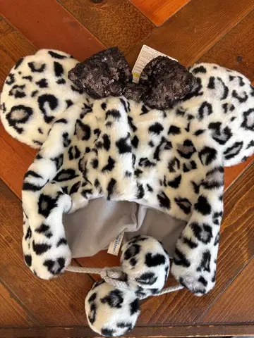 디즈니 미니 레오파드 무늬 팬캡 화이트 레오파드