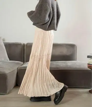 hinari 빈티지 새틴 와셔 스커트