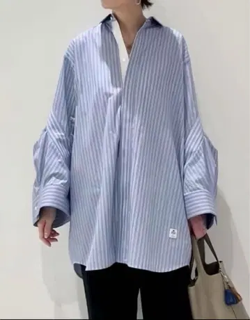 sacai x Thomas Mason 포플린 셔츠 스트라이프 사이즈 2