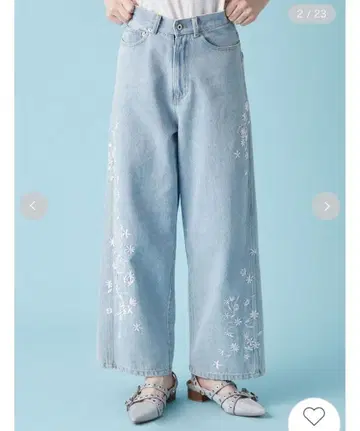 25AW [ 미사용 새상품 ] FUR FUR 플라워 자수 데님 팬츠