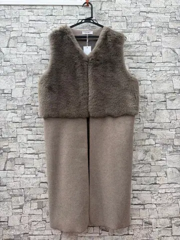 [ 미사용 새상품 ] 윈윈 퍼 베스트 롱 베스트 조끼 L