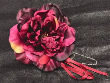 마메치요 모던 장미 머리 장식 와인 컬러