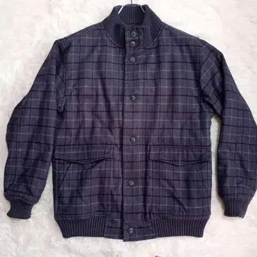 90s 울리치 체크 자켓 그레이 M