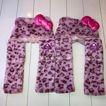 USJ 유니버셜 헬로키티 머플러 햇 레오파드 무늬